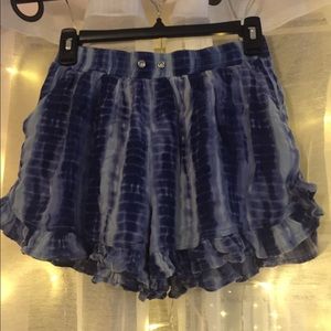 Tie dye ruffle shorts